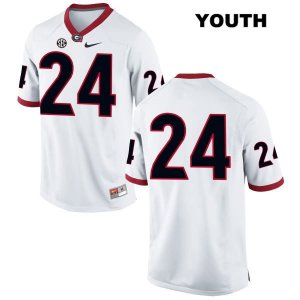 Youth Georgia Bulldogs NCAA #24 Matthew Brown Nike Stitched White Authentic No Name College Football Jersey KOY8554VW